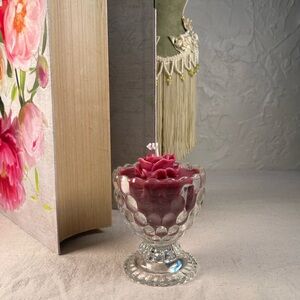 *NWT Vintage Cristaline Rose Candle Vase